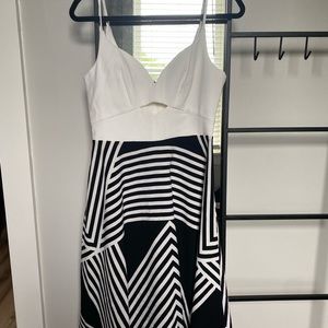 ASOS geometric black and white fabric dress